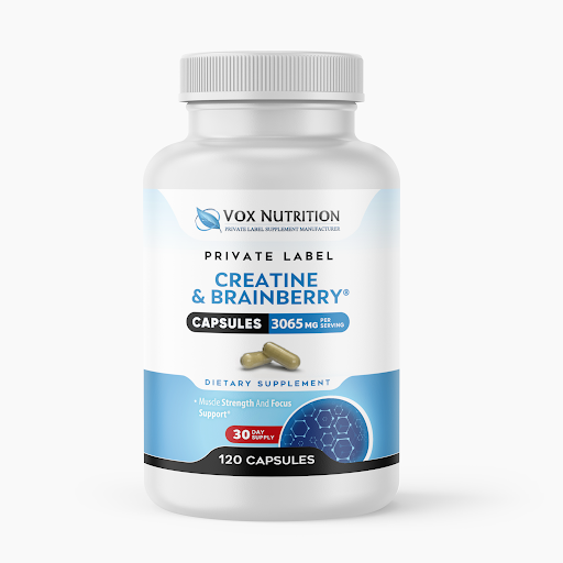 Custom Creatine Monohydrate and Brainberry cognitive powder formulation