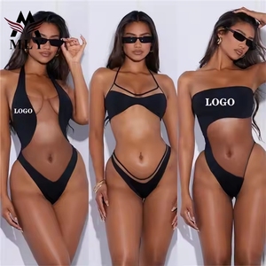 MLY Custom Logo Thong Bikini Set Deep V-wire Swim Wear Luxury Swimsuit
