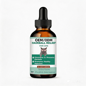 Long Hair Cat Hairball Control Drops Malt Extract Plant Cellulose Formula